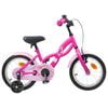 vidaXL Barncykel 14 Tum fr&aring;n 3-5 &aring;r gammal M&ouml;rkrosa