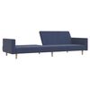 vidaXL B&auml;ddsoffa 2-sits med fotpall bl&aring; tyg