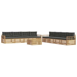 vidaXL Utomhussoffset 9 st Vit och antracit Polyester