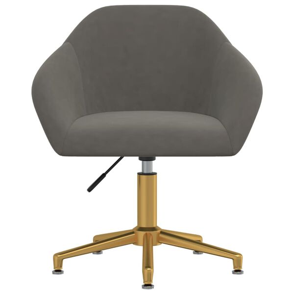 vidaXL Snurrbara matstolar 2 st m&ouml;rkgr&aring; sammet