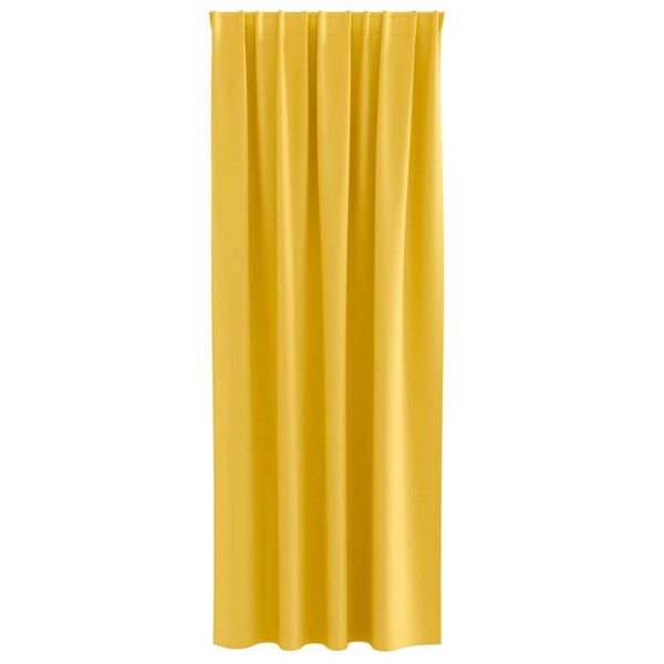 vidaXL M&ouml;rkl&auml;ggningsgardiner med Ringar 2 pcs Senapsgul 245 x 140 cm
