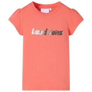 vidaXL T-shirt med volang&auml;rmar f&ouml;r barn korall 116
