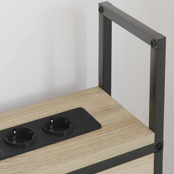 vidaXL F&ouml;rvaringsgavel med Laddstation Sonoma ek 78 x 15 x 98 cm