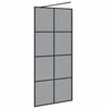 vidaXL Walk-in Duschv&auml;gg Svart 90 x 195 cm h&auml;rdat glas