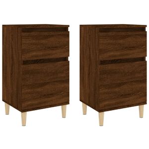 vidaXL S&auml;ngbord brun ek 2 st 40x35x70 cm
