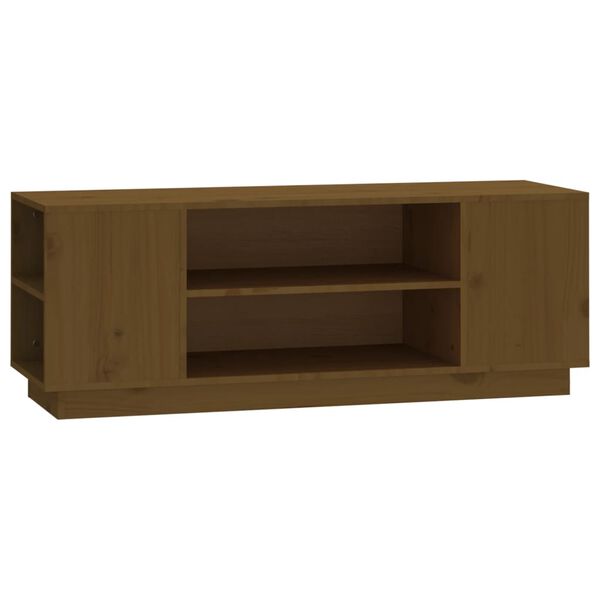 vidaXL Tv-bänk honungsbrun 110x35x40,5 cm massiv furu