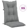 vidaXL Stolsdynor 6 st gr&aring; 120x50x7 cm tyg