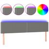 vidaXL S&auml;nggavel LED m&ouml;rkgr&aring; 160x5x78/88 cm tyg