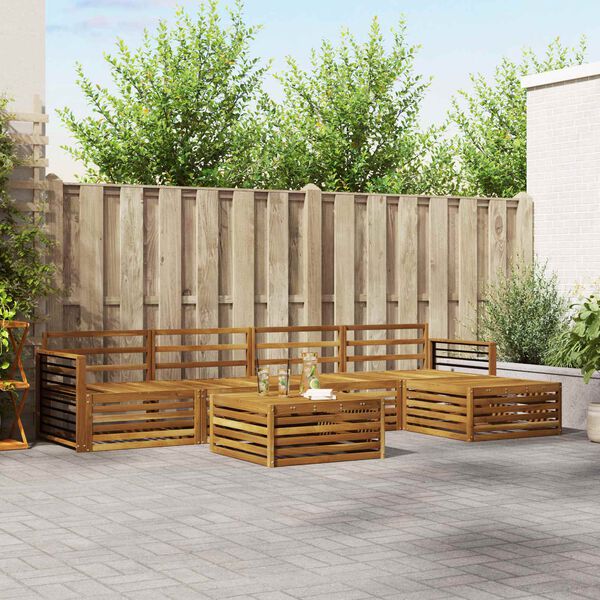 vidaXL Utomhussoffset 6 pcs Naturf&auml;rg