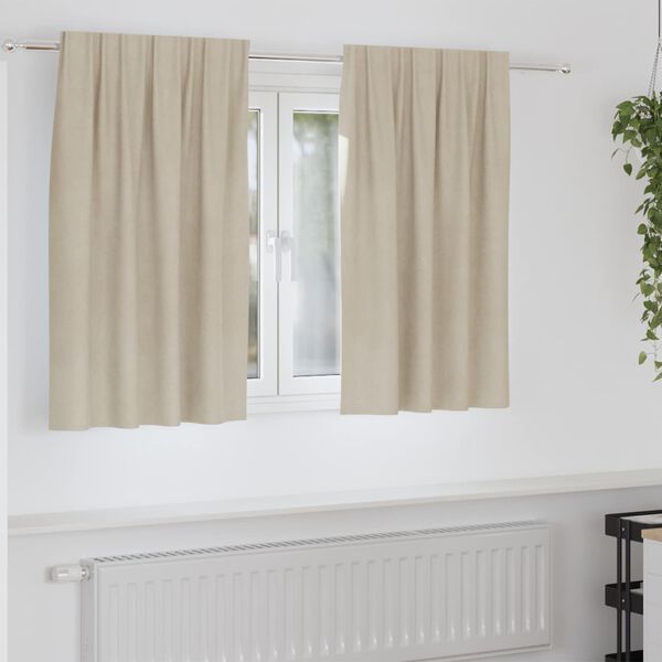 vidaXL M&ouml;rkl&auml;ggningsgardiner 2 pcs Kr&auml;m 140 x 140 cm Sammet