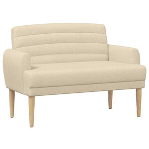 vidaXL Loveseat med knapprapport Gr&auml;ddvit 116 x 67 x 80 cm Tyg