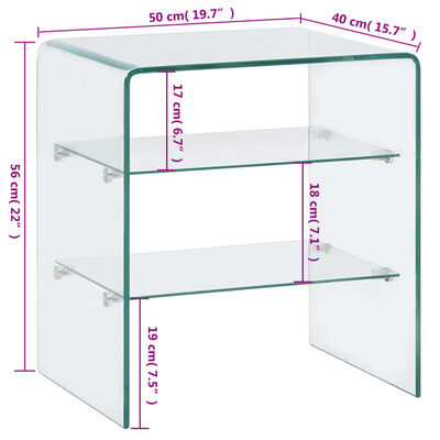 vidaXL Soffbord 50x40x56 cm härdat glas