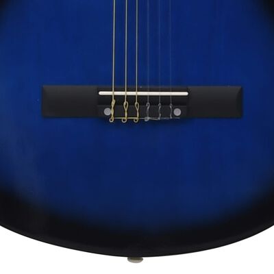 vidaXL Klassisk gitarr för nybörjare blå 4/4 39" amerikansk lind