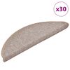 vidaXL Trappmattor 30 st 56x17x3 cm ljusbruna halvrunda