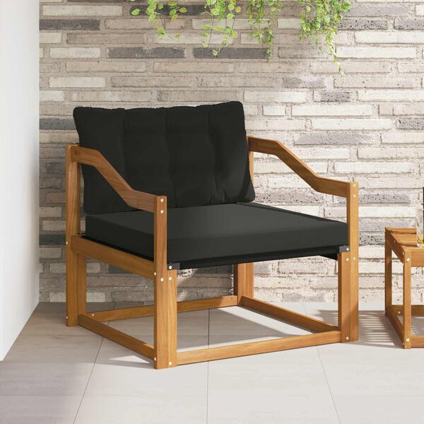 vidaXL Utomhussoffset Massivt Akaciatr&auml; och Textilene Naturf&auml;rg