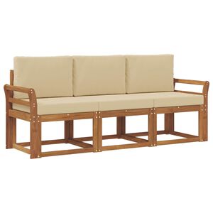 vidaXL Utomhussoffset 3 st Naturlig och Beige