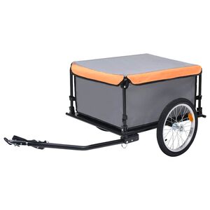 vidaXL Cykelvagn gr&aring; och orange 65 kg
