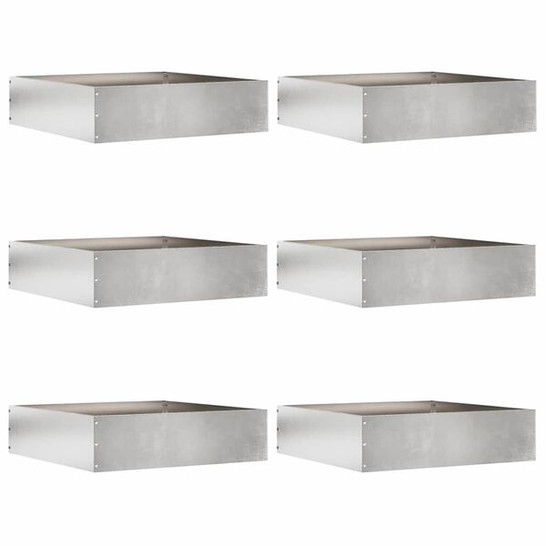 vidaXL Kant f&ouml;r gr&auml;smatta 6 pcs Silver 50 x 50 x 13 cm Rostfritt st&aring;l