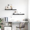 vidaXL Sv&auml;vande v&auml;gghyllor 2 st svart 90x23,5x3,8 cm MDF