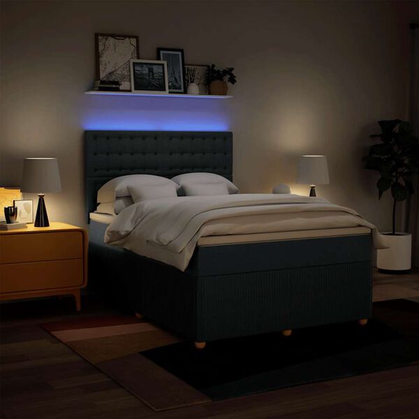 vidaXL Rams&auml;ng med madrass bl&aring; 140x190 cm tyg