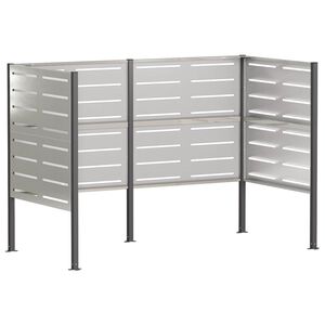 vidaXL Soptunnesk&auml;rm 167 x 85 x 113 cm Rostfritt st&aring;l Silver