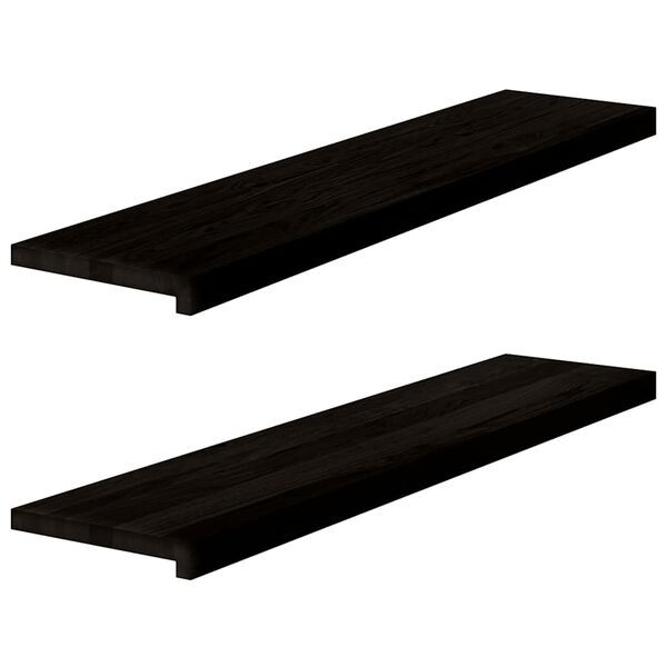 vidaXL Trappstegsmattor 2 pcs m&ouml;rkbrun 110x30x2 cm massiv ek