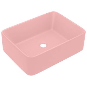 vidaXL Lyxigt handfat matt rosa 41x30x12 cm keramik