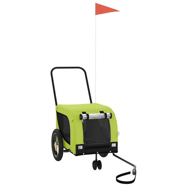 vidaXL Cykelvagn för djur grön och svart oxfordtyg och järn