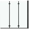 vidaXL Duschv&auml;gg f&auml;llbar 3 paneler ESG 130x138 cm svart