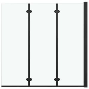 vidaXL Duschv&auml;gg f&auml;llbar 3 paneler ESG 130x138 cm svart