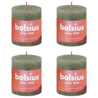 Bolsius Rustika blockljus 4-pack 80x68 mm olivgrön