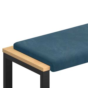 vidaXL B&auml;nk kudde Sammet Bl&aring; Djup 35 cm