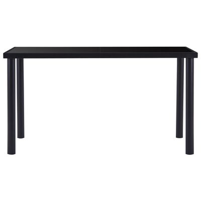 vidaXL Matbord svart 140x70x75 cm härdat glas