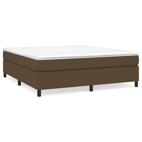 vidaXL Boxspring-s&auml;ngram m&ouml;rkbrun 160x200 cm tyg