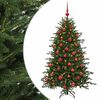 vidaXL Konstgjord julgran med julkulor 150 cm 150 LED-lampor Varmvit