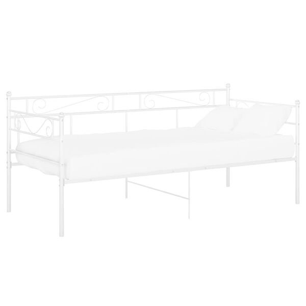 vidaXL S&auml;ngram b&auml;ddsoffa vit metall 90x200 cm