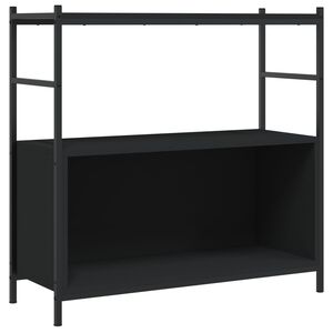 vidaXL Bokhylla svart 80x30x78,5 cm konstruerat tr&auml; och j&auml;rn