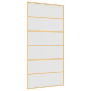 vidaXL Skjutd&ouml;rr guld 102,5x205 cm frostat ESG-glas och aluminium