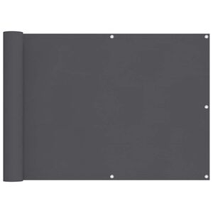 vidaXL Balkongsk&auml;rm antracit 75x700 cm 100% polyester oxford