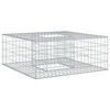 vidaXL Gabion upph&ouml;jd s&auml;ng 100 x 100 x 40 cm Galvaniserat St&aring;l Silver