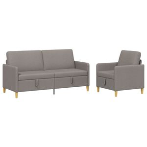 vidaXL Soffgrupp med f&ouml;rvaring 2 st Taupe Polyester