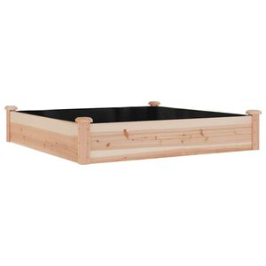 vidaXL Odlingsl&aring;da med foder 120x120x25 cm massivt grantr&auml;