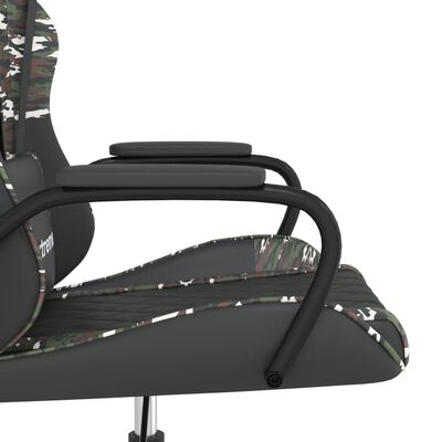 vidaXL Gamingstol med massage svart och kamouflage konstläder