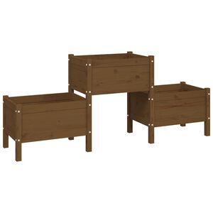 vidaXL Odlingsl&aring;da honungsbrun 178,5x44x75 cm massiv furu