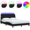 vidaXL Bed Frame with LED without Mattress Black 140x190 cm Fabric