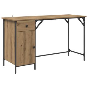 vidaXL Datorbord Artisan Ek 131 x 48 x 75 cm Konstruerat tr&auml;