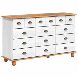 vidaXL Kista av l&aring;dor ASKIM Vit 79 x 40 x 133,5 cm Massiv furu