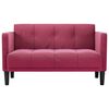 vidaXL Loveseat soffa vinr&ouml;d 111 cm sammet