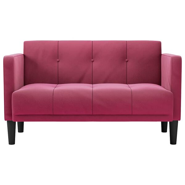 vidaXL Loveseat soffa vinr&ouml;d 111 cm sammet