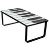 vidaXL Soffbord med pianotryck glasskiva